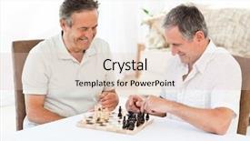  Presentation with senior smart home - Colorful presentation enhanced with generation battle - senior men playing chess backdrop and a lemonade colored foreground