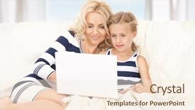  Presentation with mother child - Audience pleasing slide deck consisting of generation computerscomputer - picture of happy mother backdrop and a cream colored foreground