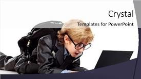  Presentation with smart - Slide set consisting of generation computerscomputer - smart schoolboy lying with his background and a white colored foreground