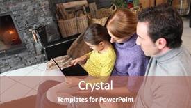  Presentation with film pitch - Theme with generation computerscomputer - young family watching film background and a  colored foreground