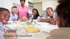  Presentation with generation - Presentation design featuring generation family sitting around table background and a lemonade colored foreground
