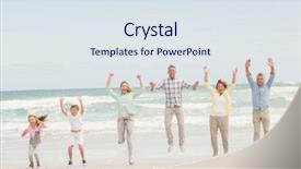  Presentation with generation family farm - Slide deck featuring generation family standing beside one background and a sky blue colored foreground