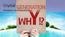  Presentation with generation - PPT theme consisting of generation why card background and a coral colored foreground