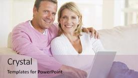  Presentation with living room - Presentation enhanced with x men - couple in living room using background and a soft green colored foreground