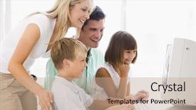  Presentation with home office - Slide deck with home office using computer background and a  colored foreground