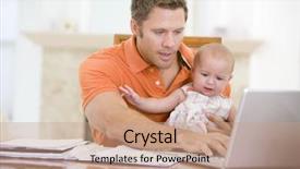  Presentation with dining - Cool new presentation with computer generation - father and baby in dining backdrop and a coral colored foreground