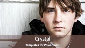  Presentation with diversity teen - PPT layouts featuring somber - teen male portrait expressionless closeup background and a violet colored foreground