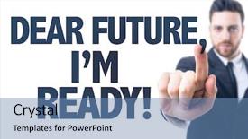  Presentation with future - Presentation design with generation y - business man pointing the text background and a teal colored foreground