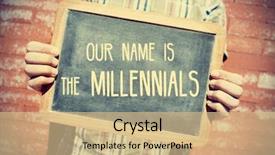  Presentation with millennials - Slides enhanced with generation y - closeup of a young man background and a coral colored foreground