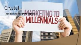  Presentation with millennials - Slides having generation y - marketing to millennials placard background and a light blue colored foreground