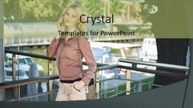  Presentation with lady - PPT theme enhanced with generation y - young blonde lady background and a  colored foreground