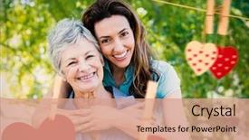  Presentation with hearts - Slide deck with generational - hearts on line against happy background and a coral colored foreground