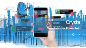  Presentation with generated image fractal geometry chaos - Audience pleasing PPT layouts consisting of generational - smartphone with applications against digitally backdrop and a teal colored foreground
