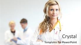 Presentation with breast cancer awareness - Cool new presentation theme with generational diversity computer generated 3d - doctor woman with breast cancer backdrop and a white colored foreground