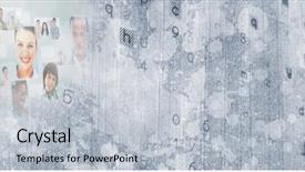  Presentation with faces - Colorful slide deck enhanced with 3d transition - hand touching images of faces backdrop and a lemonade colored foreground