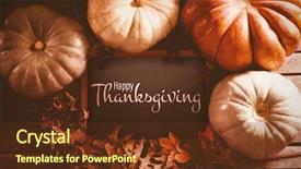  Presentation with happy thanksgiving - Amazing PPT theme having illustration of happy thanksgiving day backdrop and a tawny brown colored foreground