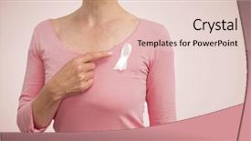  Presentation with pink ribbon breast awareness - Cool new presentation theme with pink outfits showing ribbon backdrop and a lemonade colored foreground