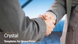  Presentation with business partner people joining hand - Beautiful theme featuring generational workforce - business people shaking hands close backdrop and a gray colored foreground