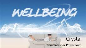  Presentation with energy - Cool new PPT theme with generational workforce - business woman lying on couch backdrop and a  colored foreground