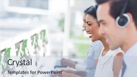  Presentation with maps - Theme consisting of generational workforce - call center workers at work background and a light blue colored foreground