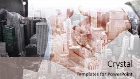  Presentation with people - Slide set featuring generational workforce - two people going to shake background and a  colored foreground