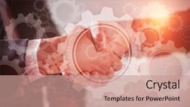  Presentation with blue business - Slides consisting of generational workforce - white wheels and cogs background and a coral colored foreground