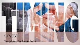  Presentation with people - Colorful PPT layouts enhanced with generational workforce - word timing and two people backdrop and a coral colored foreground