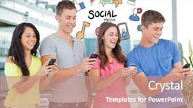  Presentation with smart building - Colorful presentation design enhanced with speech bubble doodle business - digital composite of digitally generated backdrop and a coral colored foreground