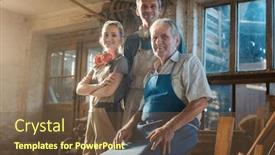  Presentation with generations - Slide set enhanced with generations-of-carpenters background and a tawny brown colored foreground