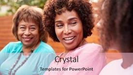  Presentation with family talking - Amazing slide set having generations of female family member backdrop and a lemonade colored foreground