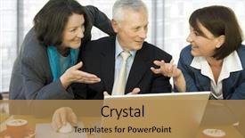  Presentation with physical activity seniors active senior - Presentation enhanced with generations working together - successful businessteam with seniors background and a  colored foreground