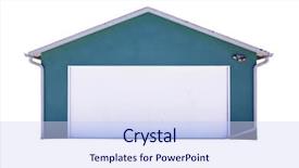  Presentation with garage car - Audience pleasing PPT theme consisting of generic 2 car garage isolated backdrop and a sky blue colored foreground