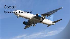  Presentation with airline - Colorful slide deck enhanced with generic-airline-airplane-landing backdrop and a teal colored foreground