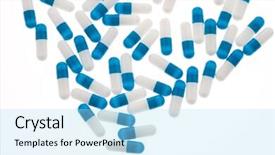  Presentation with tablets - Beautiful theme featuring generic drugs - capsules tablets of an analgesic backdrop and a arctic colored foreground