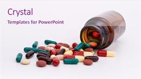  Presentation with tablets - Theme featuring generic drugs - colorful tablets and capsules background and a  colored foreground
