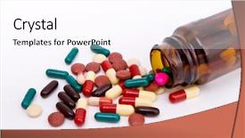  Presentation with capsules - Amazing presentation theme having generic drugs - colorful tablets and capsules backdrop and a white colored foreground
