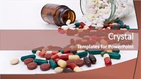  Presentation with capsules - Cool new presentation with generic drugs - colorful tablets and capsules backdrop and a  colored foreground