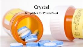  Presentation with bottle - Presentation theme with generic drugs - open bottle of medicine background and a white colored foreground