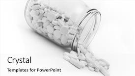  Presentation with tablets - PPT theme having generic drugs - pills and tablets in glass background and a  colored foreground