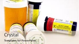  Presentation with prescription drugs - Presentation design enhanced with generic drugs - prescription medicines background and a lemonade colored foreground