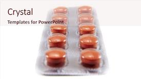  Presentation with tablets wood table tablet white - Theme featuring generic drugs - tablets on white background background and a  colored foreground