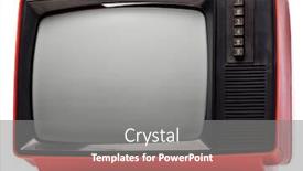  Presentation with retro - Amazing slide deck having generic-eighties-crt-tv-receiver backdrop and a gray colored foreground