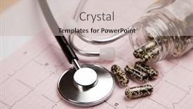  Presentation with report - Slide set consisting of generic ficticious medical report and cardiogram background and a soft green colored foreground