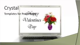  Presentation with computer room - Colorful PPT theme enhanced with generic laptop computer with beautiful backdrop and a  colored foreground