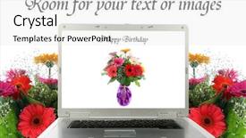  Presentation with beautiful flowers border floral design - PPT layouts having generic laptop computer with beautiful background and a  colored foreground