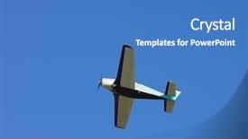  Presentation with general aviation - Colorful PPT theme enhanced with generic low wing general aviation backdrop and a teal colored foreground