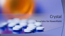  Presentation with bottle - Presentation theme consisting of generic pharmacy - bottle of pills on blue background and a light blue colored foreground