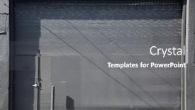  Presentation with building security - PPT theme consisting of generic-roll-up-door-garage background and a gray colored foreground