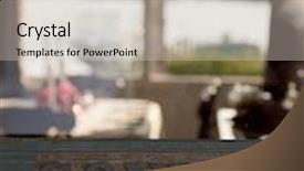  Presentation with gone fishing - Colorful presentation theme enhanced with generic sign that reads gone fishing placed in the window of a home backdrop and a soft green colored foreground