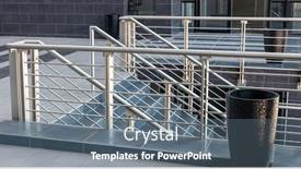  Presentation with stainless steel - Presentation design consisting of generic-staircase-with-stainless-steel background and a gray colored foreground